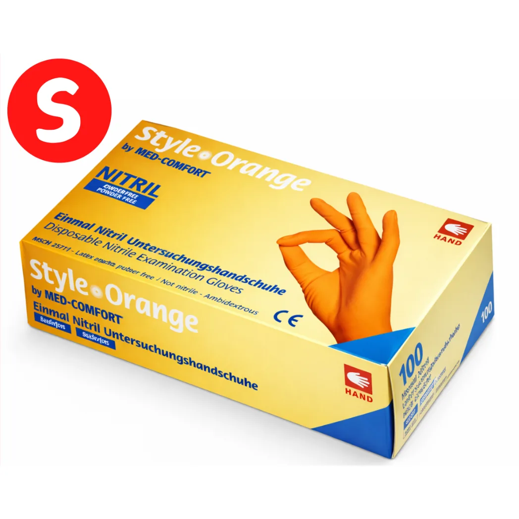 Рукавички нітрилові, помаранчеві, розмір S, 100шт, Style Orange (AMPri / Ампри / Ампрі )