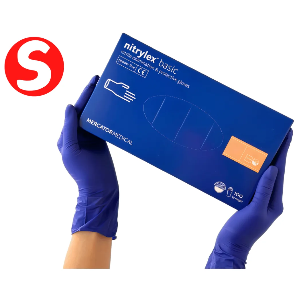 Рукавички Нітрилекс Базік або Класік, розмір "S" 100шт., Nitrylex Basic / Classic (Mercator Medical)