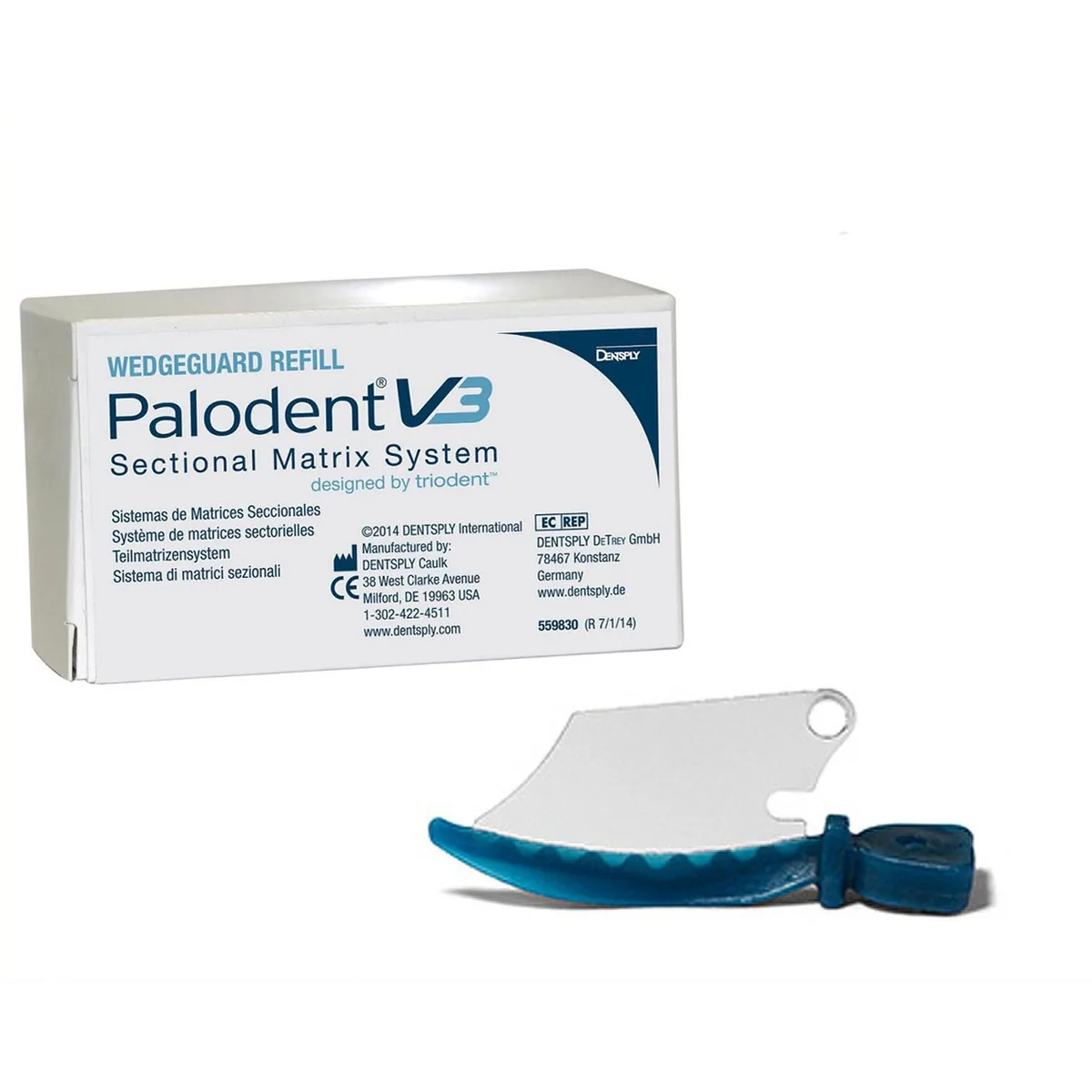 Palodent V3 Wedges Guard 50pcs, Палодент клини з захисним бар'єром 50шт., сині - малі (Dentsply Sirona)
