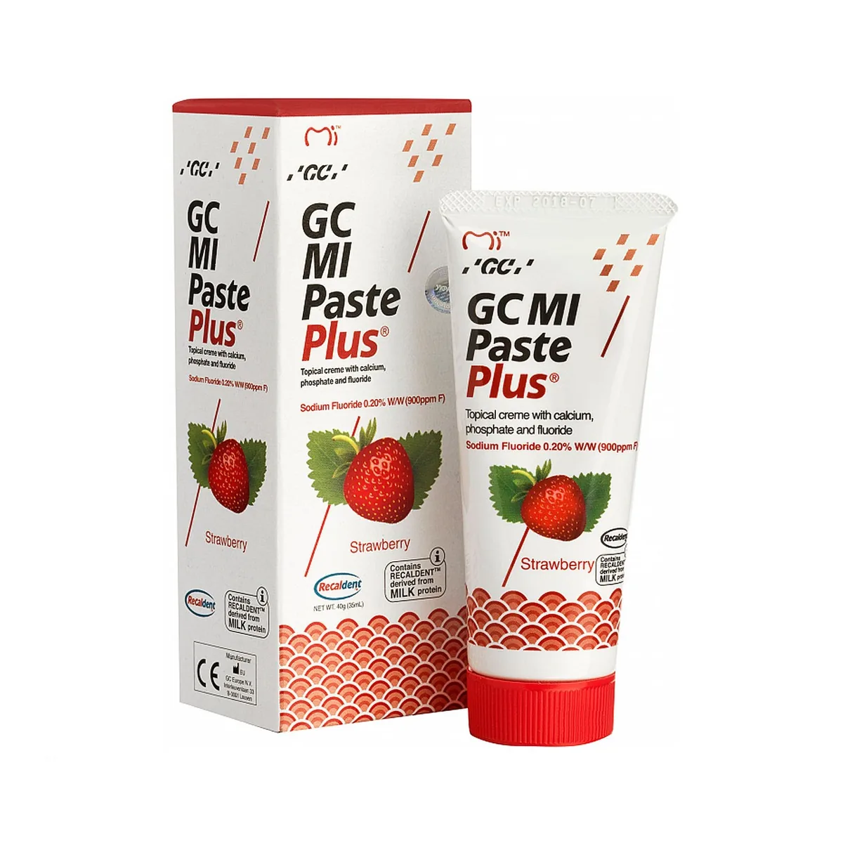 Mi Paste Plus Strawberry, Ми паста плюс Полуниця, крем для відновлення зубної емалі (GC)