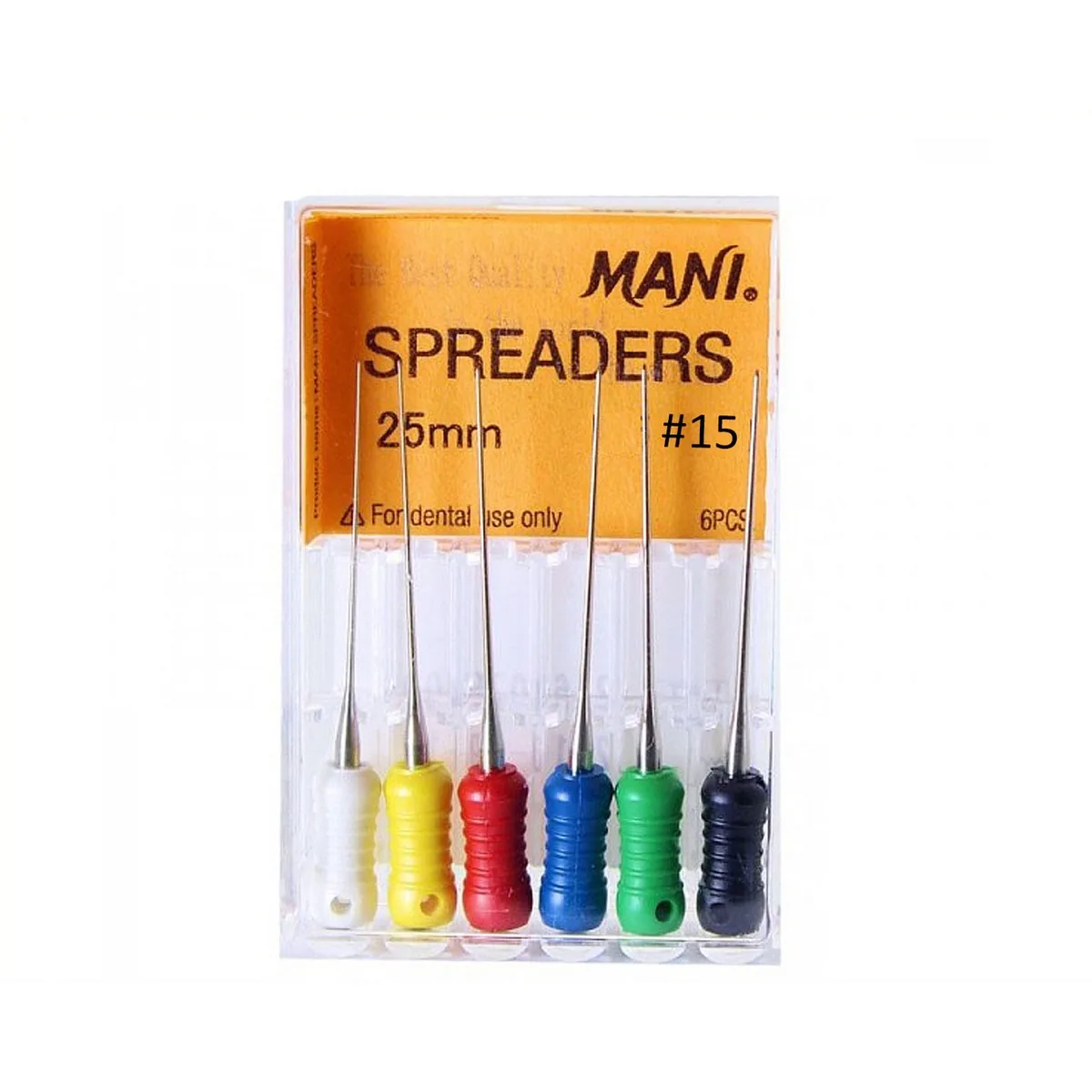 Spreaders Mani № 15, довжина 25 мм, 6 шт. / Ендодонтичні інструменти (спредери, спредери мані)