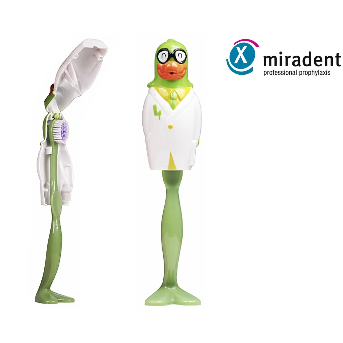 Дитяча зубна щітка Miradent kid's Brush "Папуга" з захисним футляром