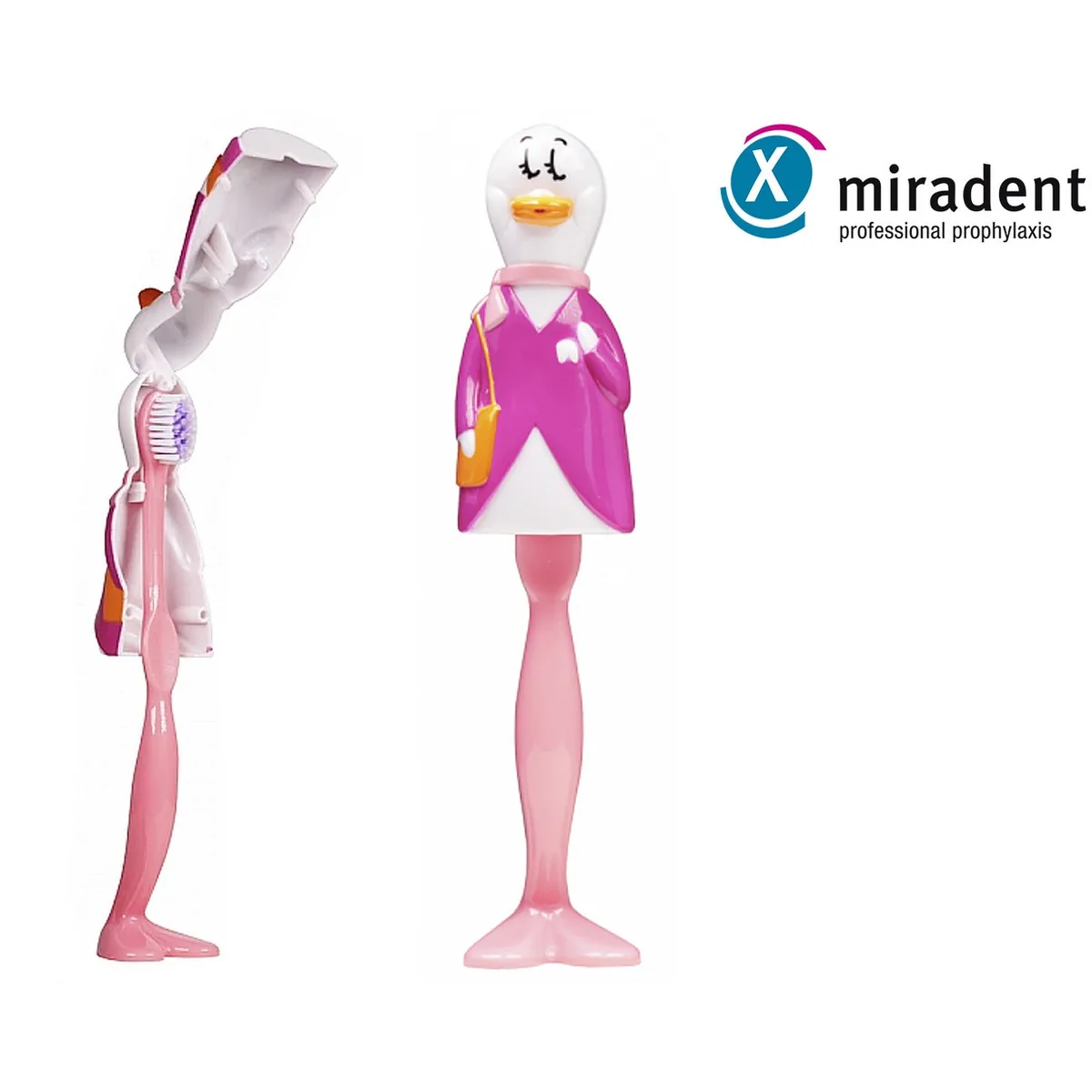 Дитяча зубна щітка Miradent kid's Brush "Качечка Lady Ally" з захисним футляром
