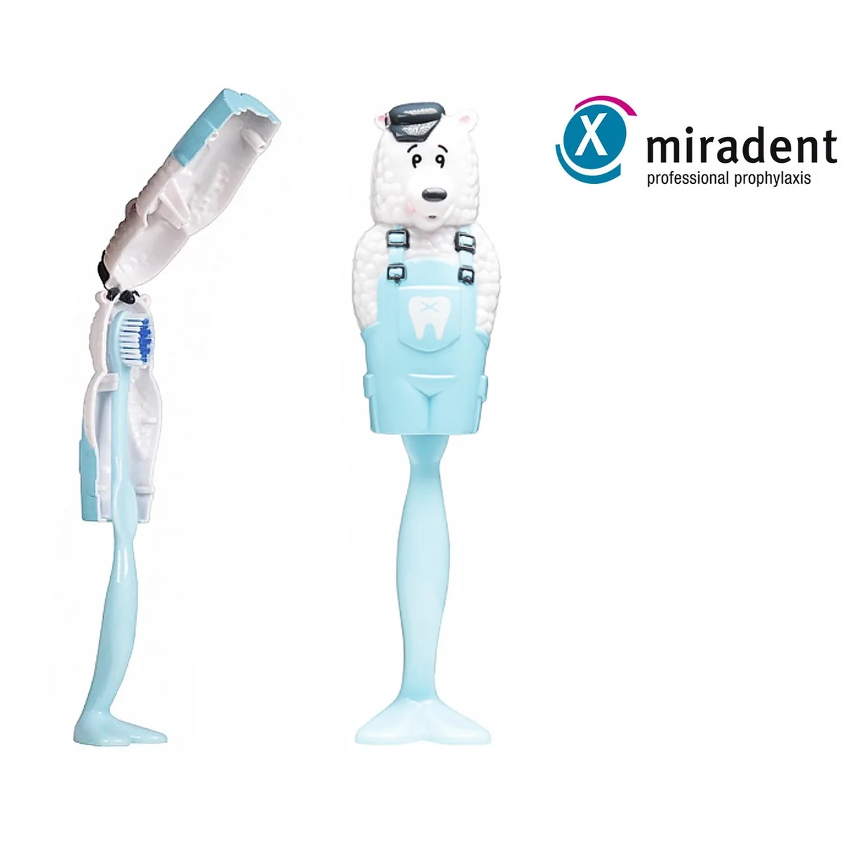 Дитяча зубна щітка Miradent kid's Brush "Ведмежа Roy" з захисним футляром