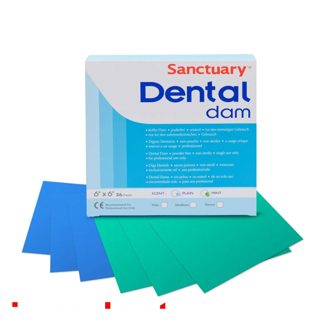 Платки для коффердама "сині - тонкі" Dental Dam (Sanctuary)