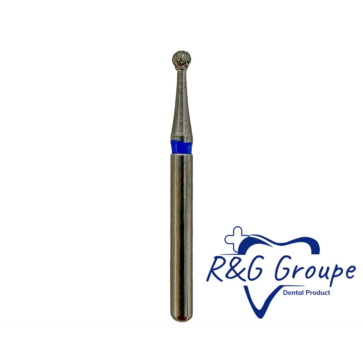 Бор алмазний, 801-014 STD синя кулька на короткій ніжці (R&G Groupe France)