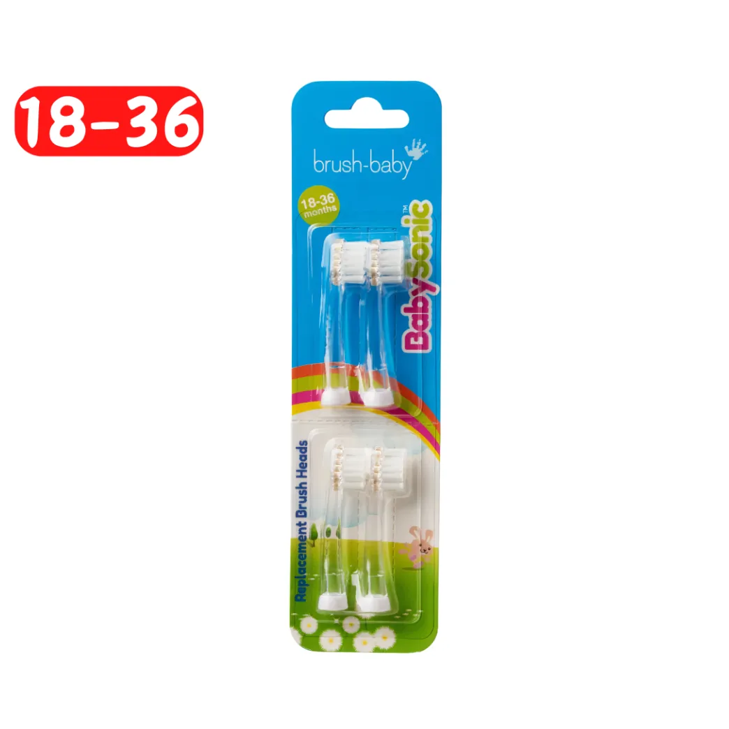 Змінні насадки для електричної зубної щітки Baby Sonic® 18-36 місяців (4 шт.) (Brushbaby Ltd.)