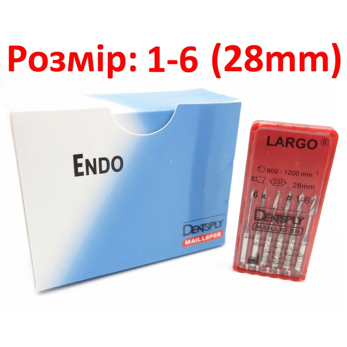 Розгортки Largo №1-6 28мм (Largo) , уп.6шт / Dentsply Maillefer / Майлифер/ ОРИГІНАЛ! СЕРТИФІКАТ!