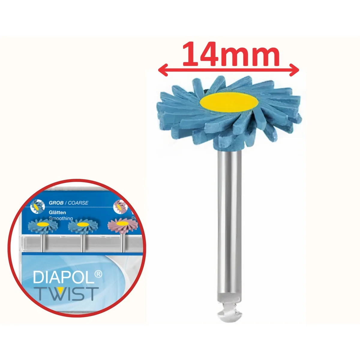 Полірувальний диск DIAPOL® RA, 14мм, 1шт. - синій, грубий по жорсткості (EVE)