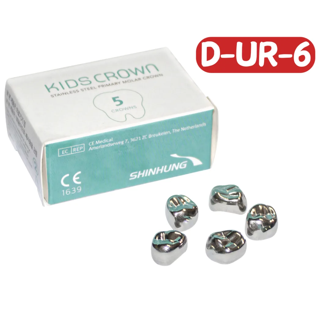 Дитячі коронки, верхня права D-UR-6 шт, Kids Crown, Primary Molar Crown (SHINHUNG)