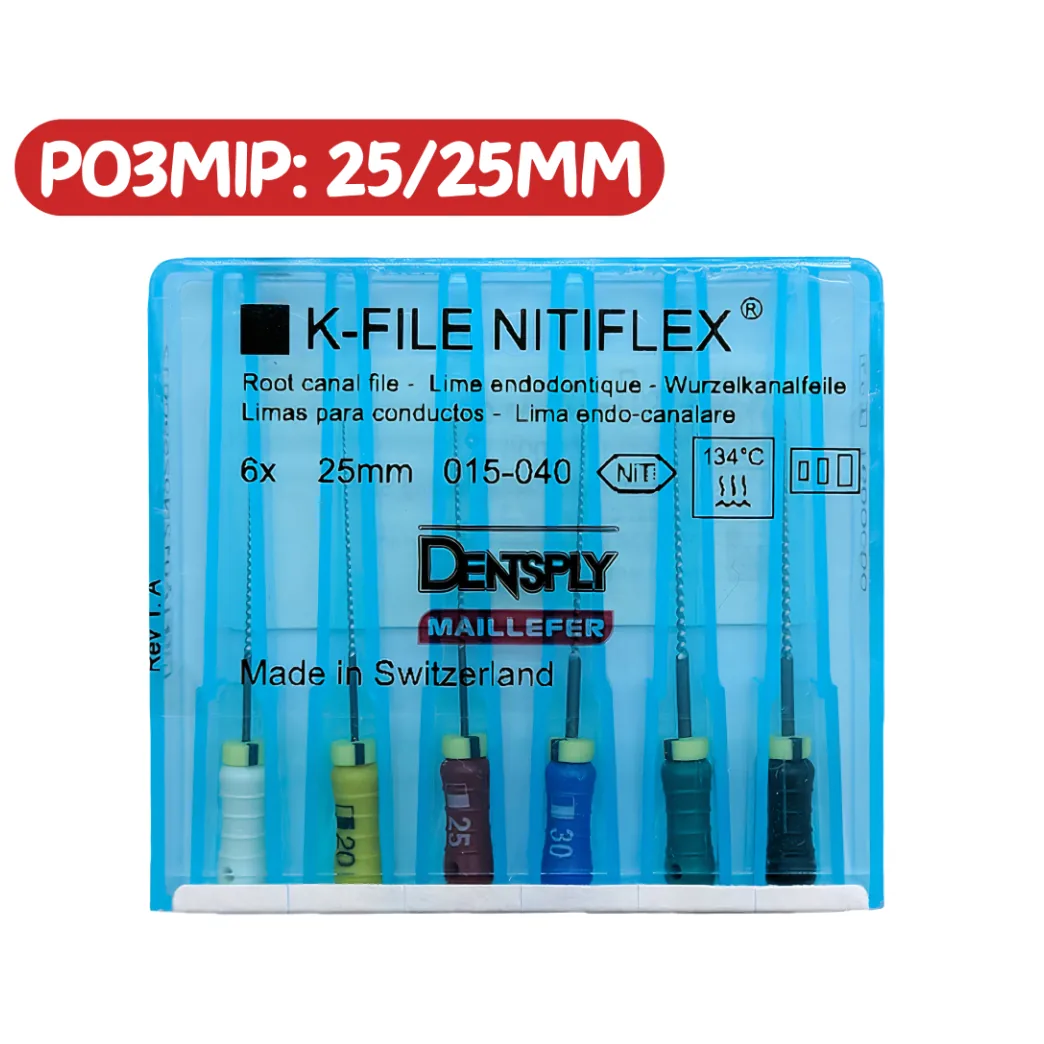 K-File Nitiflex № 25, довжина 25 мм, 6 шт. - ендодонтичні інструменти (Нітіфлекс)
