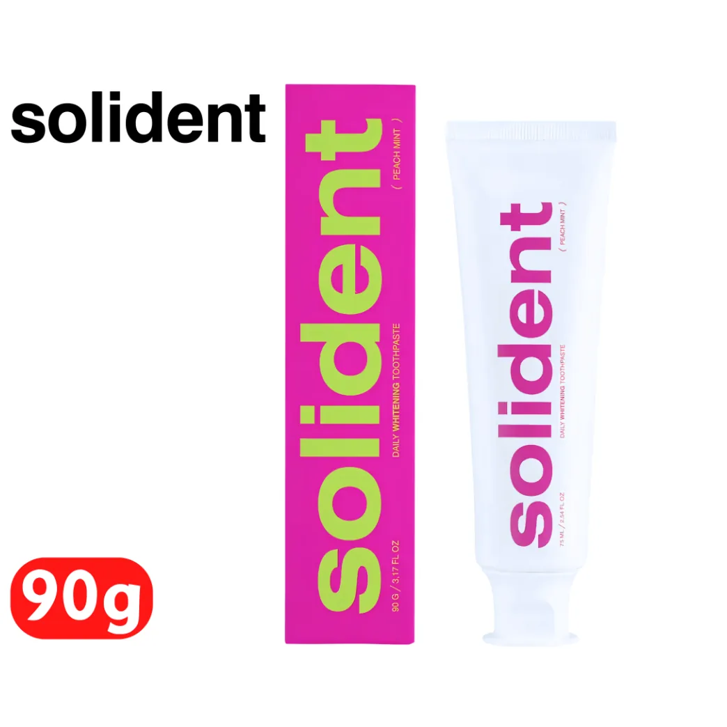 Щоденна відбілювальна зубна паста Solident Peach mint / персик-м'ята, 90г (Solident) солідент
