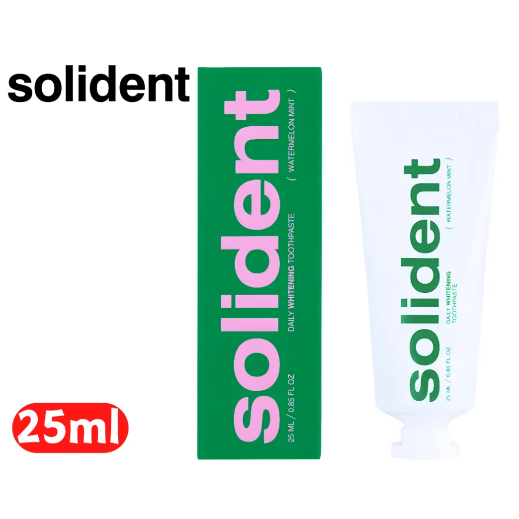 Щоденна відбілювальна зубна паста Solident Watermelon mint / кавун-м'ята 25мл (Solident) солідент