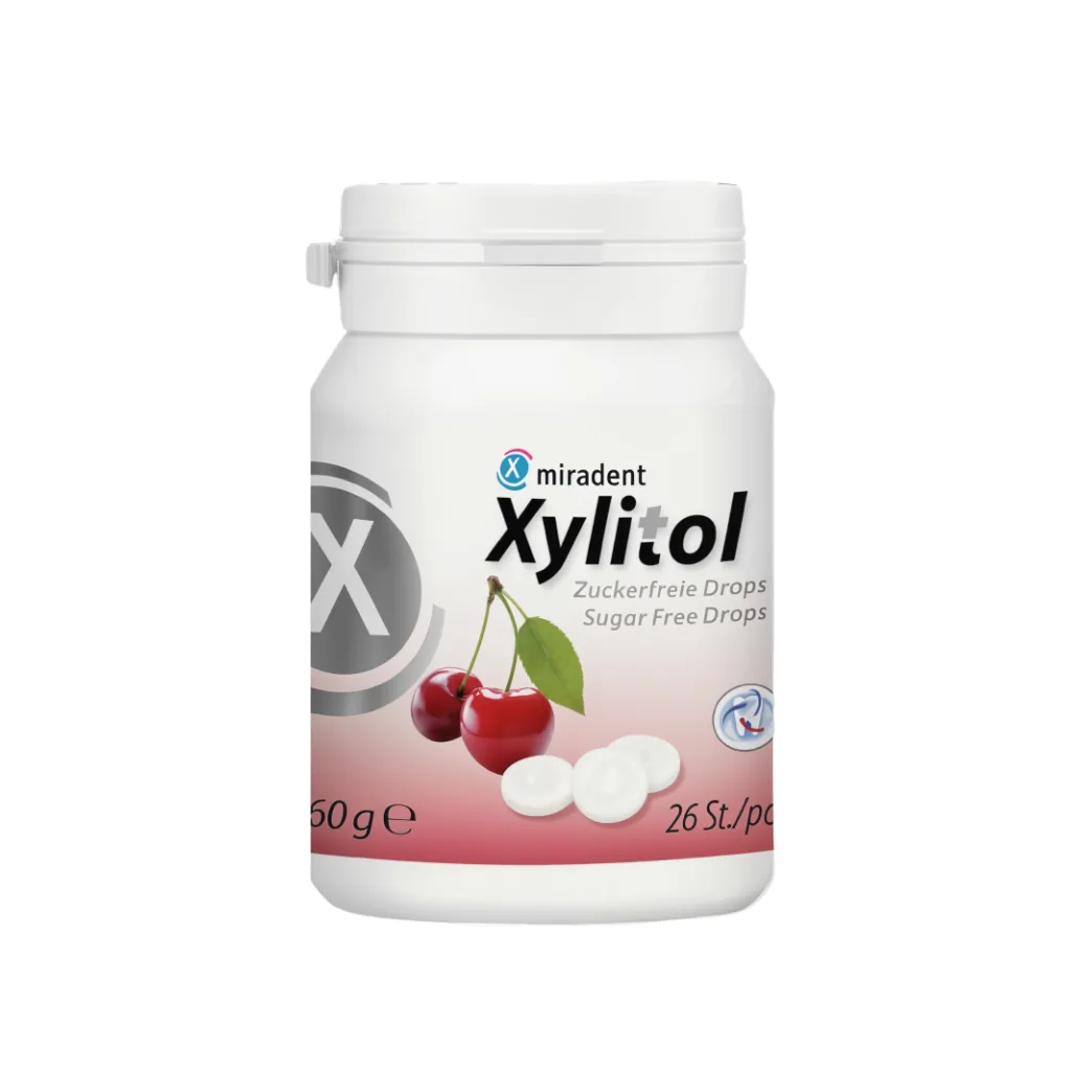 Xylitol Drops, Льодяники з ксилітолом в банці, смак вишня, 26 шт (Hager&Werken)