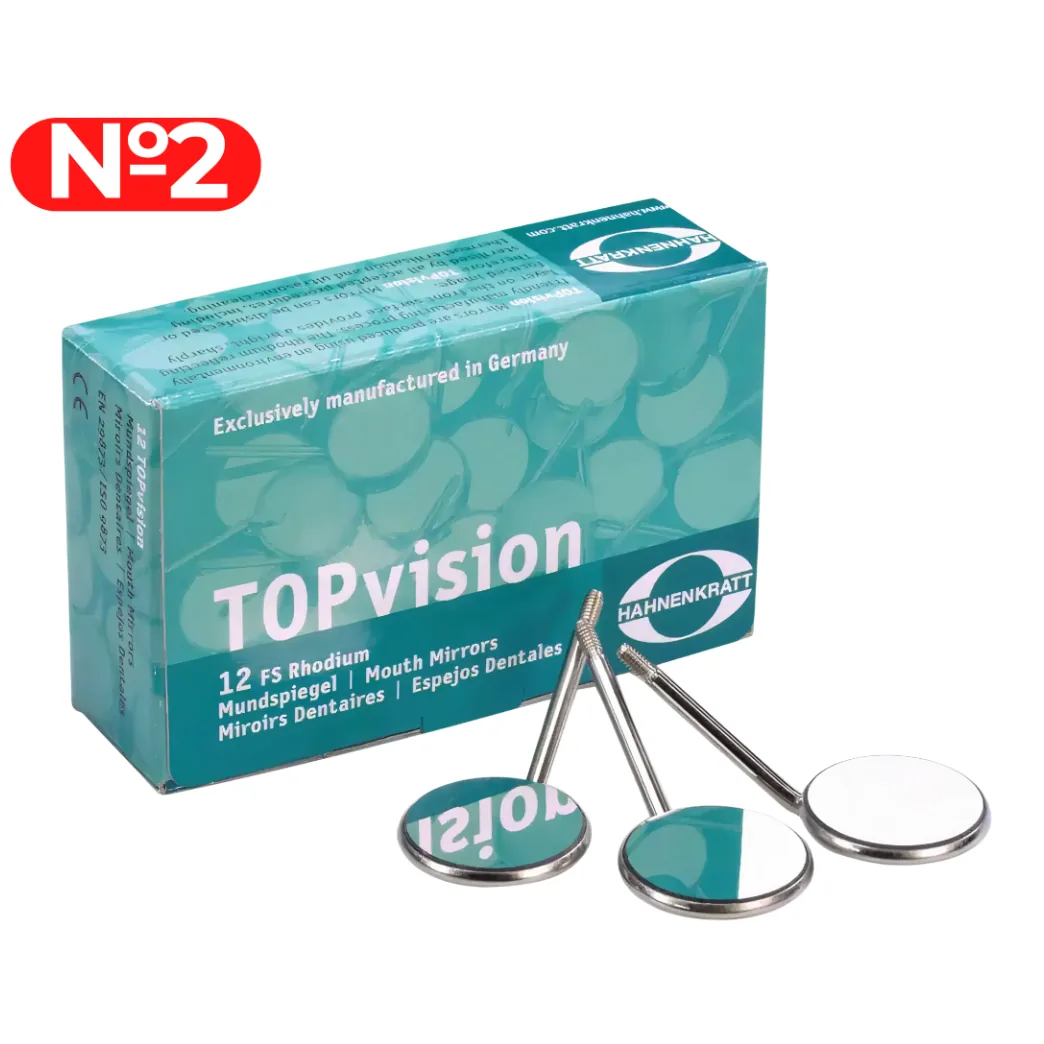 Дзеркало стоматологічне плоске з родієвим покриттям №2, TOPvision FS Rhodium (Hahnenkratt)