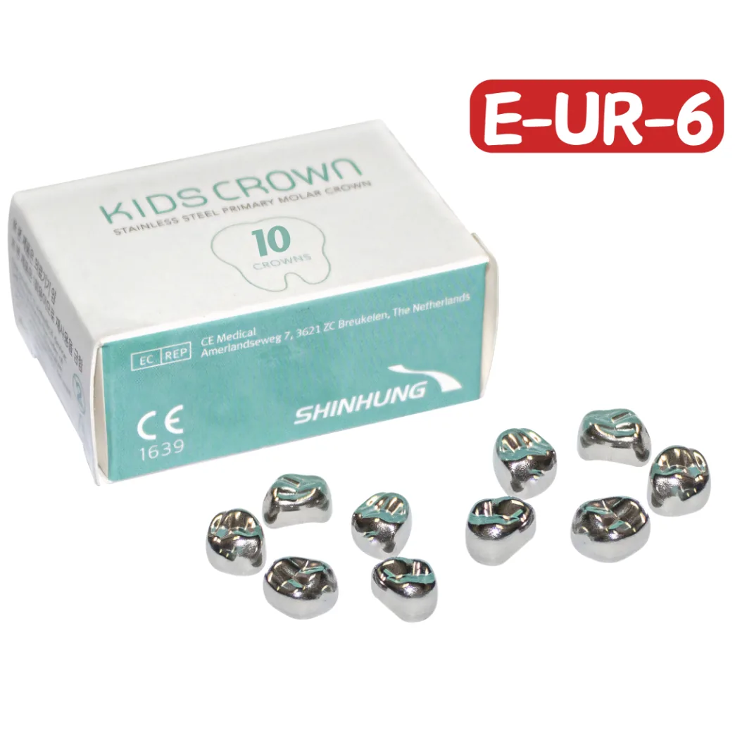Дитячі коронки, верхня ліва E-UR-6, 10 шт, Kids Crown, Primary Molar Crown (SHINHUNG)