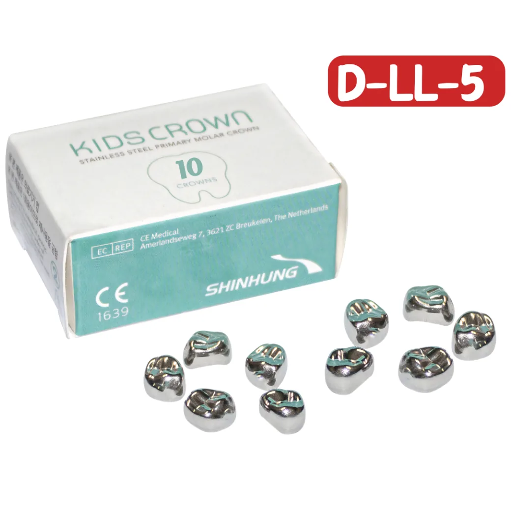 Дитячі коронки, верхня ліва D-LL-5, 10 шт, Kids Crown, Primary Molar Crown (SHINHUNG)