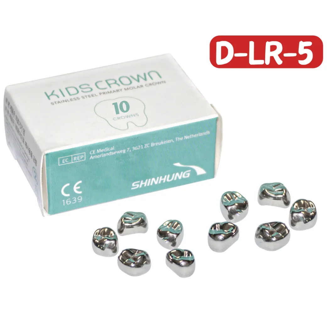 Дитячі коронки, верхня ліва D-LR-5, 10 шт, Kids Crown, Primary Molar Crown (SHINHUNG)