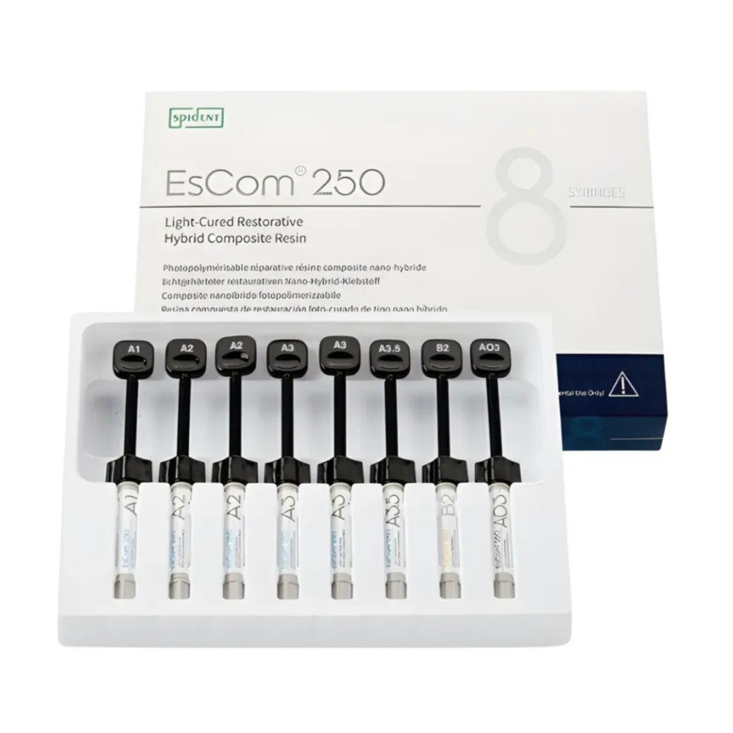 ЕсКом набір, (EsCom 250 kit) гібридний композитний матеріал (SPIDENT) НАБІР: A1, A2×2, A3×2, A3.5, B2, OA3