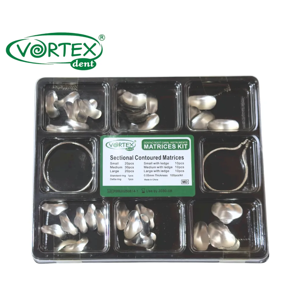 Секційна матрична система, Sectional Contoured Matrices Kit 100шт, набір, 50мкм (Vortex)