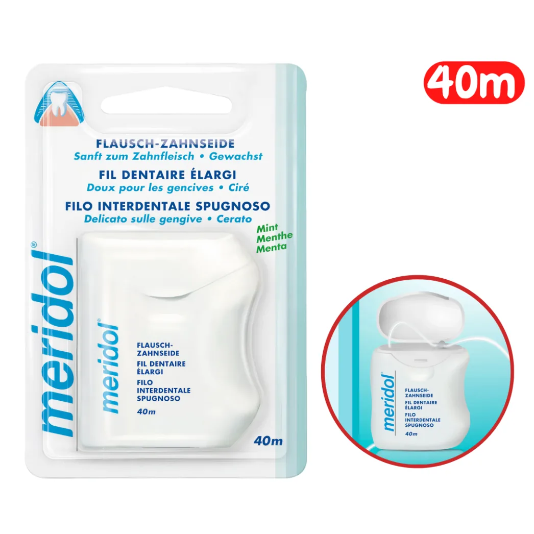 Зубна нитка Flausch вощена, м'яка 40 м (Meridol)
