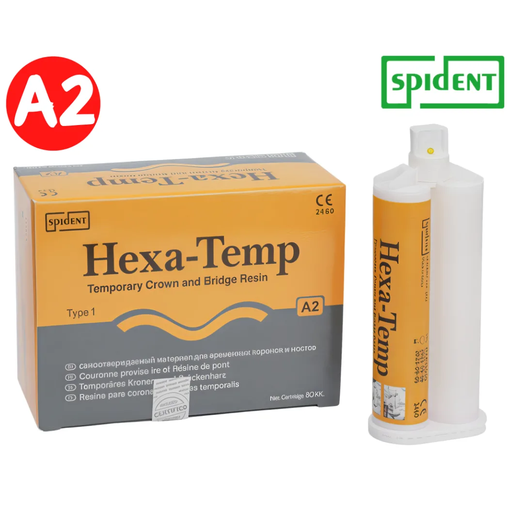 Hexa-Temp (Гекса-Темп) матеріал для виготовлення тимчасових коронок та мостів, відтінок А2, 50 мл (Spident)