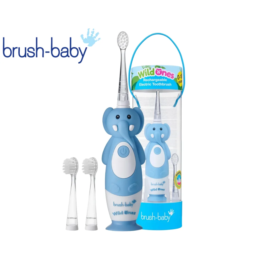 WildOnes Elephant, ВайлдОнз Слоник - електрична дитяча зубна щітка 0-10 років (Brushbaby Ltd)