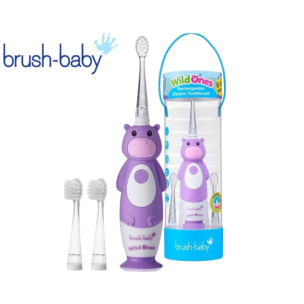 WildOnes Hippo, ВайлдОнз Бегемотик - електрична дитяча зубна щітка 0-10 років (Brushbaby Ltd)