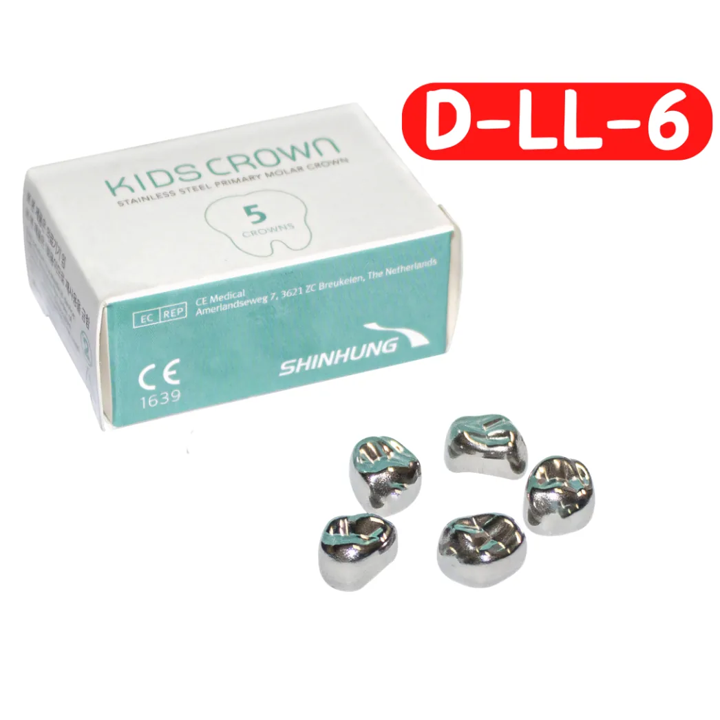 Дитячі коронки, верхня ліва D-LL-6, 5 шт, Kids Crown, Primary Molar Crown (SHINHUNG)
