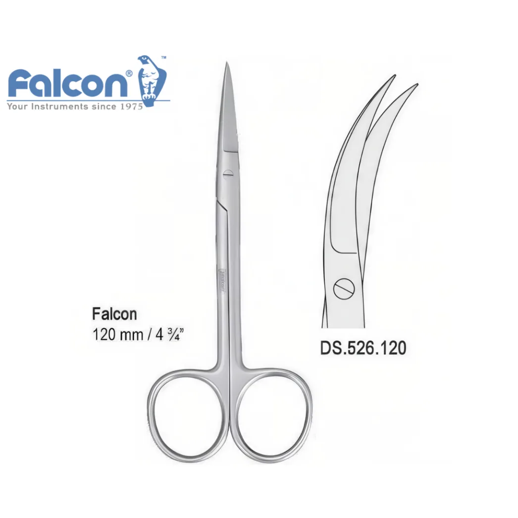 Ножиці хірургічні вигнуті 120 мм (типу Iris), DS.526.120 (Falcon)