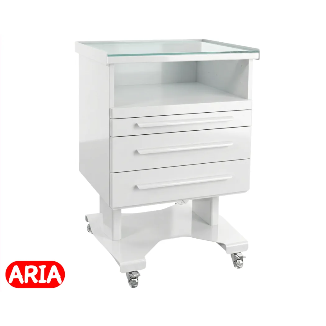 Тумба стоматологічна мобільна Aria (металева, 3 ящики + стаціонарна полиця) (KIT)