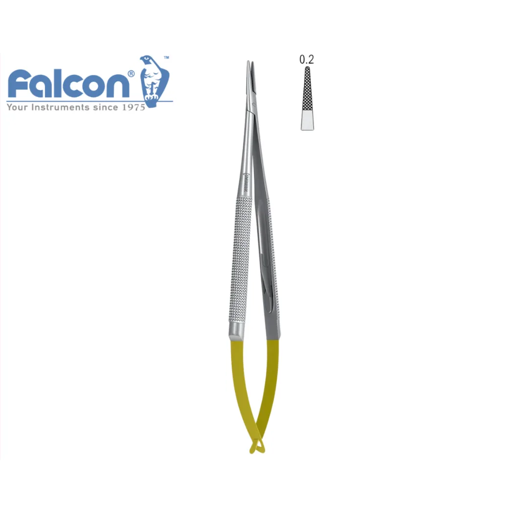 Голкотримач мікрохірургічний Falcon-Grip прямий 180 мм із твердосплавними вставками (TC), BM.652.180 (Falcon)