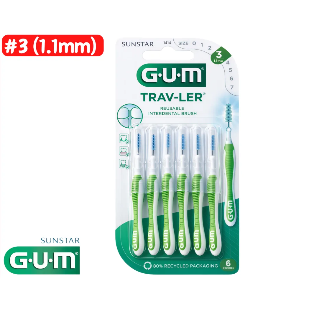 Міжзубні щітки-йоршики G.U.M Trav-Ler (Гам Тревел) 1.1 мм №3, 6 шт. (Sunstar G.U.M)