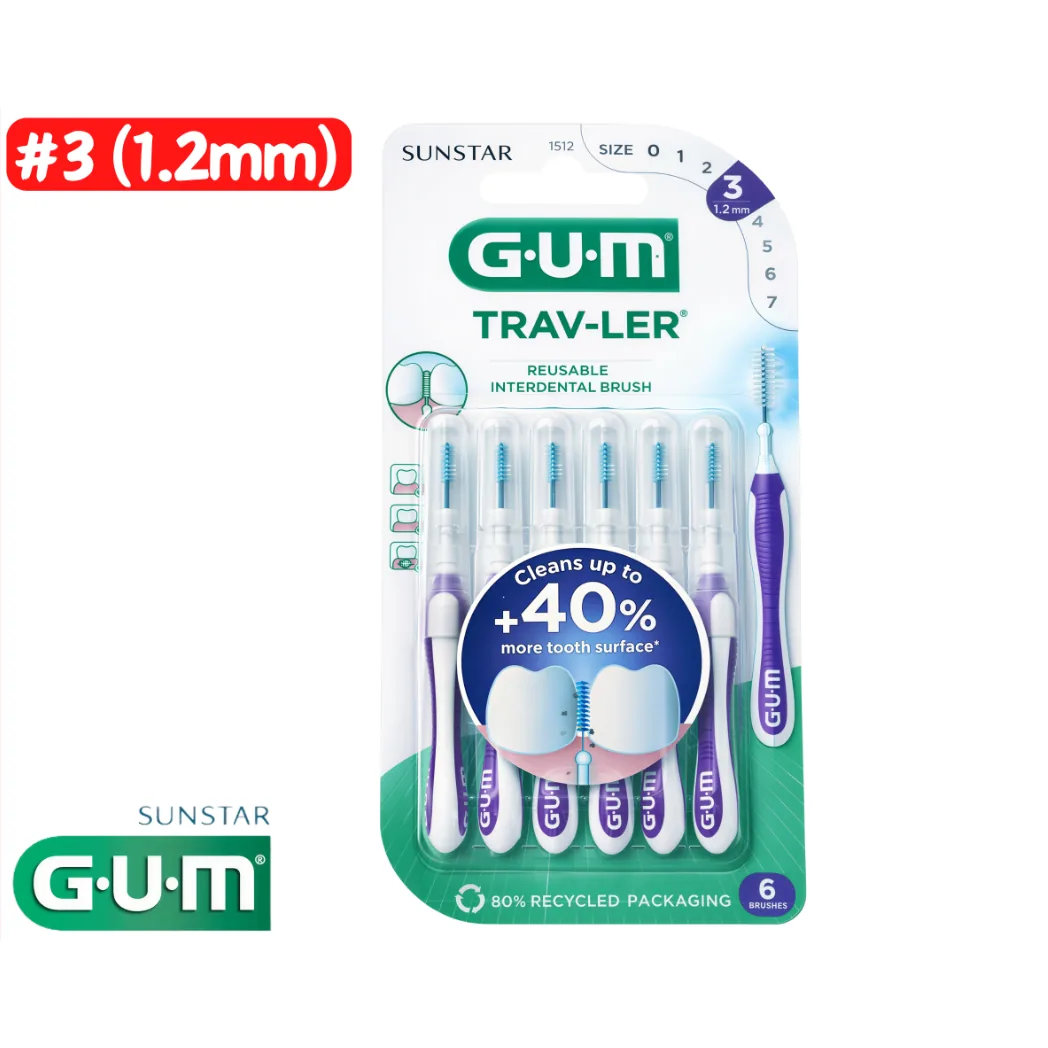 Міжзубні щітки-йоршики G.U.M Trav-Ler (Гам Тревел) 1.2 мм №3, 6 шт. (Sunstar G.U.M)