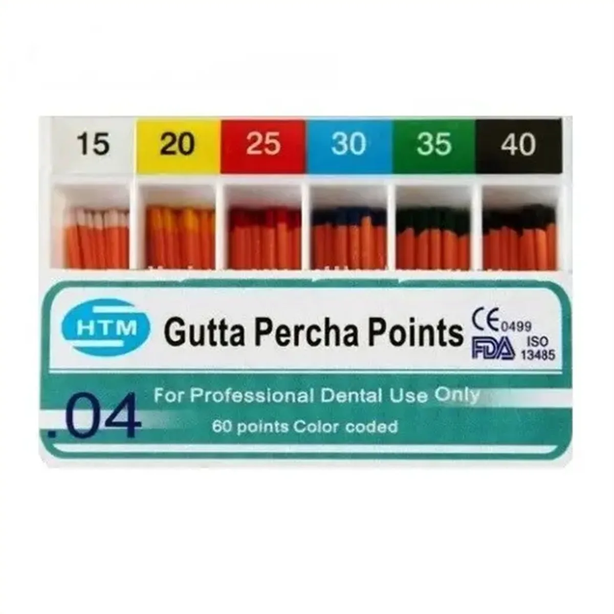 Гутаперчеві штифти 04/15-40, Gutta Percha Points 04/15-40 (HTM)