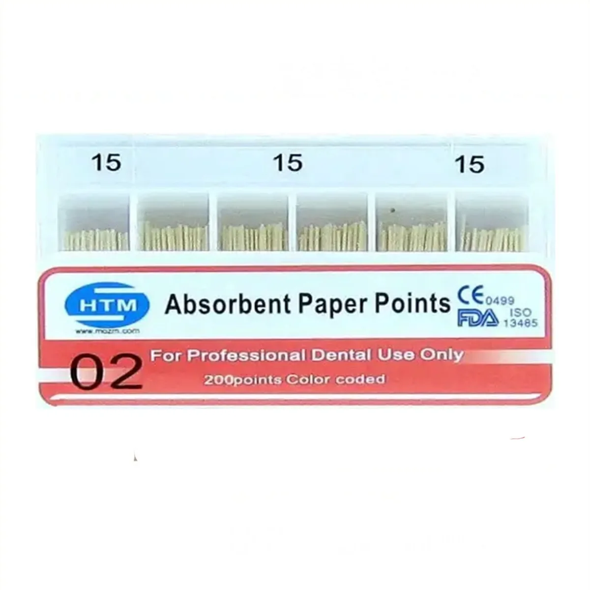 Паперові штифти 02/15, Absorbent Paper Points 15/02 (HTM)