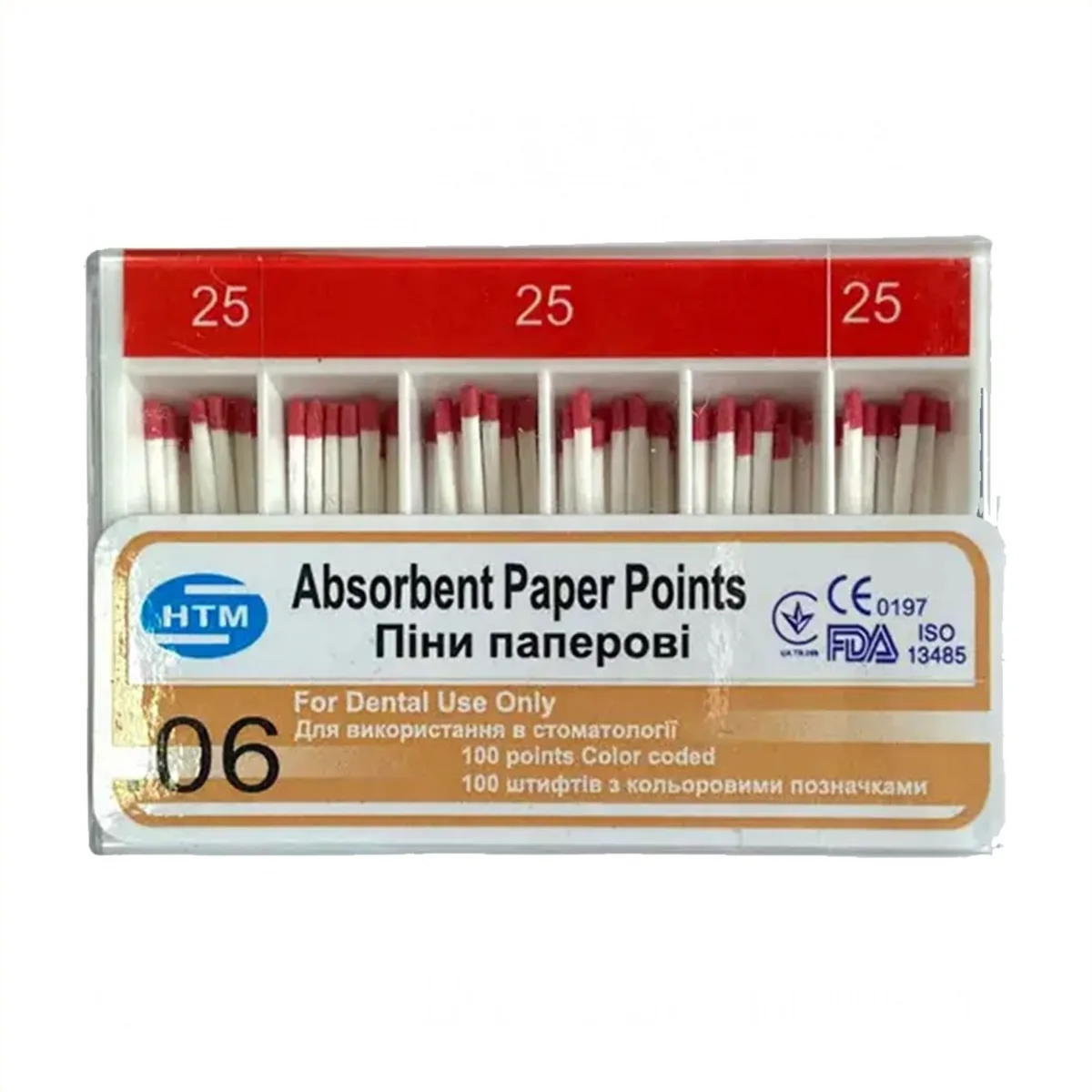 Паперові штифти 06/25, Absorbent Paper Points 06/25 (HTM)