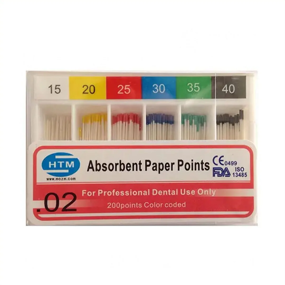 Паперові штифти 02/15-40, Absorbent Paper Points 02/15-40 (HTM)