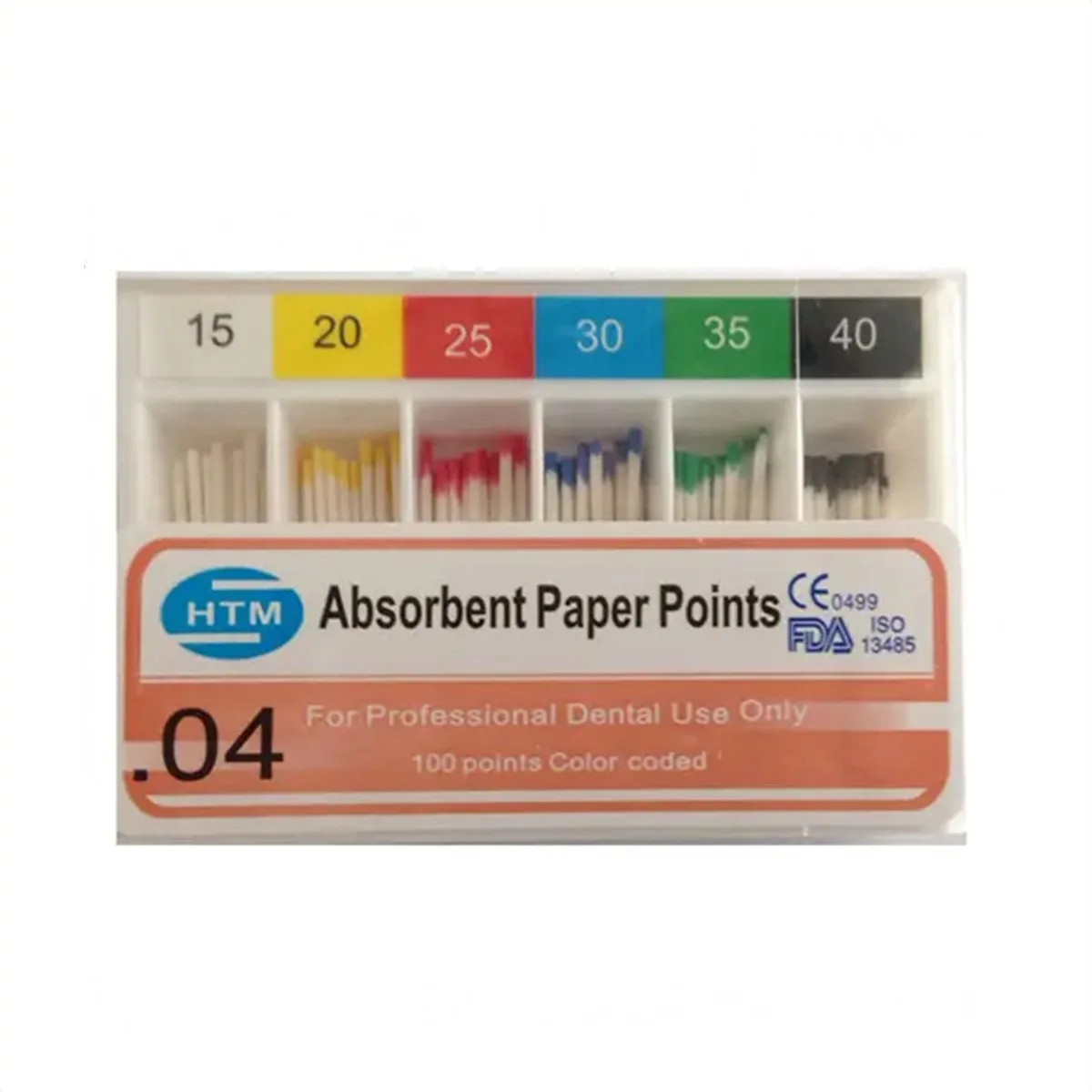 Паперові штифти 04/15-40, Absorbent Paper Points 04/15-40 (HTM)