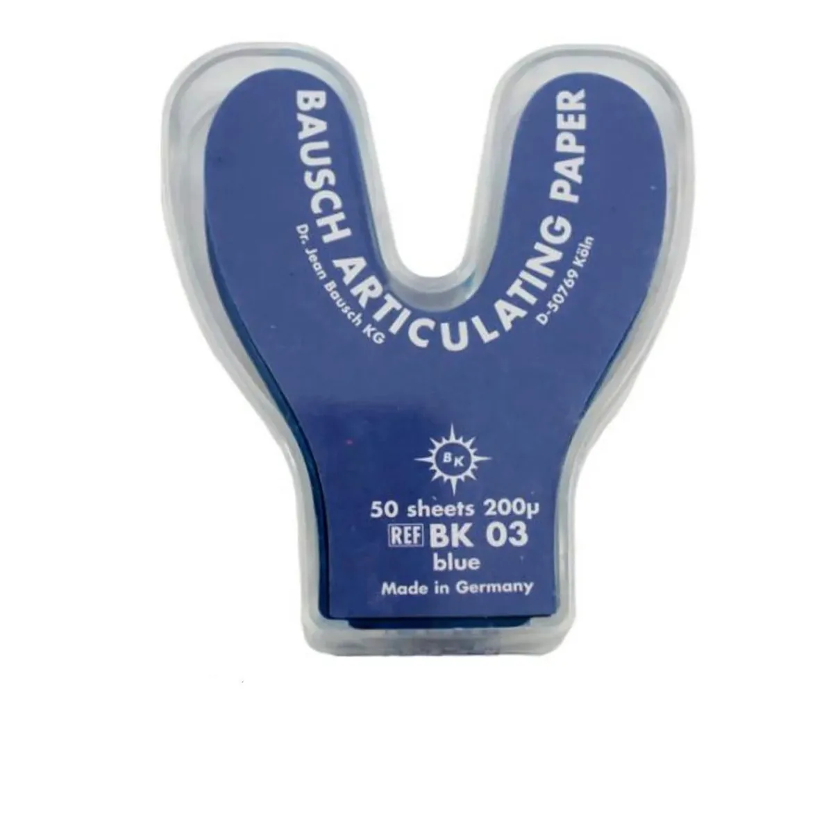 Артикуляційна папір Бауш BK03 ПІДКОВА, 200 мкм, синя, Articulating paper Bausch BK 03